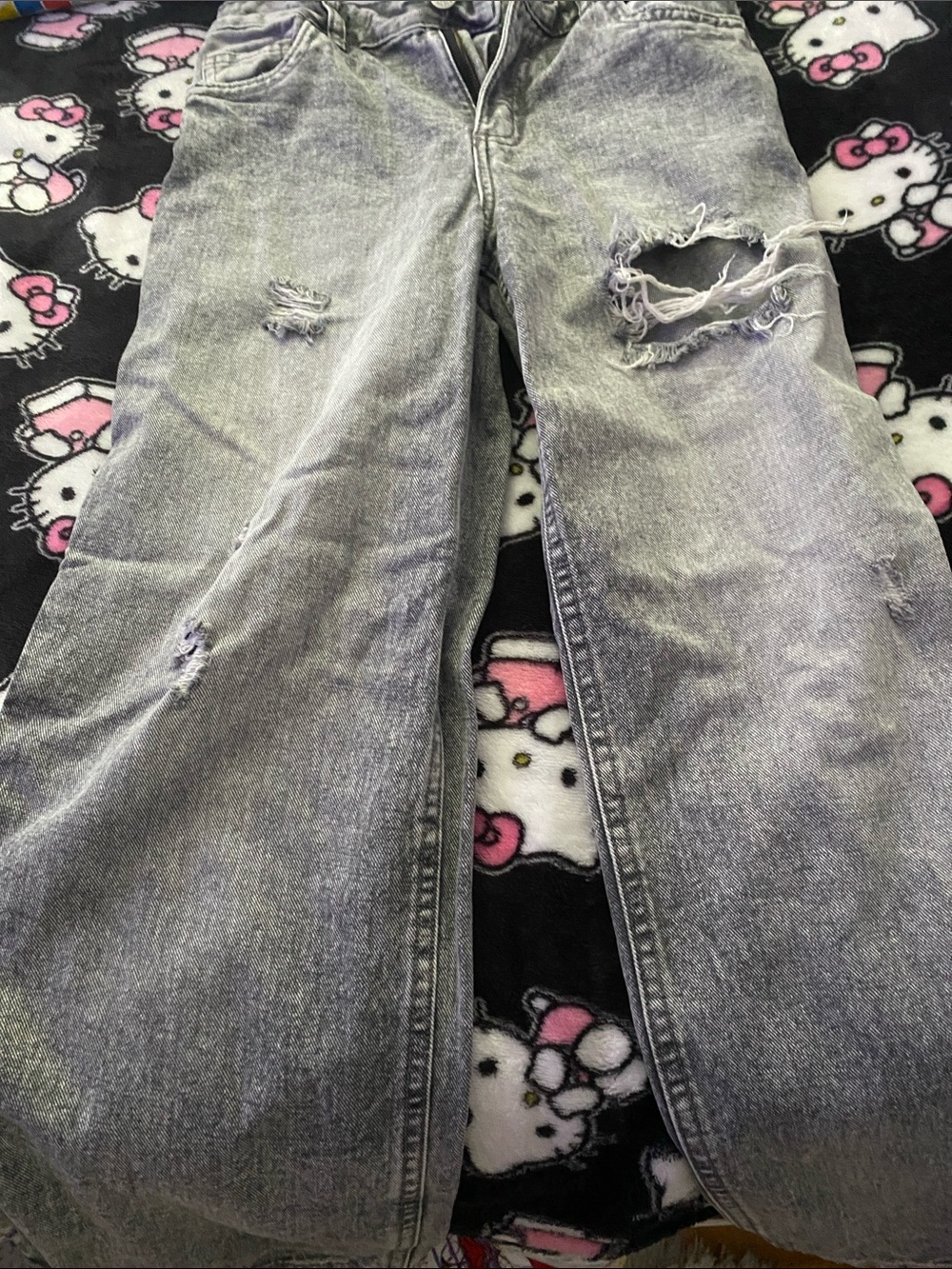 Urban Outfitters Gray Distressed Kids Jeans